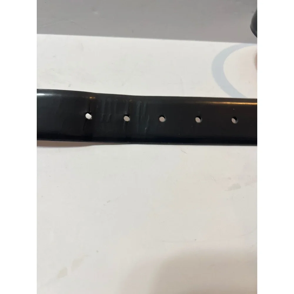 Bruno Magli Mens Black Leather Dress Belt Silver Buckle Size 32 80 Made in PRC